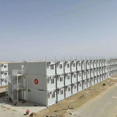 भूकंप और हवा प्रतिरोधी 3 मंजिला मॉड्यूलर संरचना कंटेनर घर किराए पर या अस्थायी साइट कार्यकर्ता शिविर के लिए