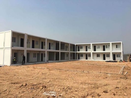 2 मंजिला पोर्टेबल केबिन साइट कार्यालय शिपिंग कंटेनर हाउस तैयार