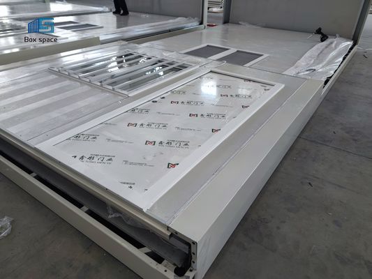 बॉक्स स्पेस 15 मिनट स्थापित फोल्डेबल कंटेनर हाउस निर्माण स्थल और आश्रय के लिए पूर्वनिर्मित मोबाइल घर