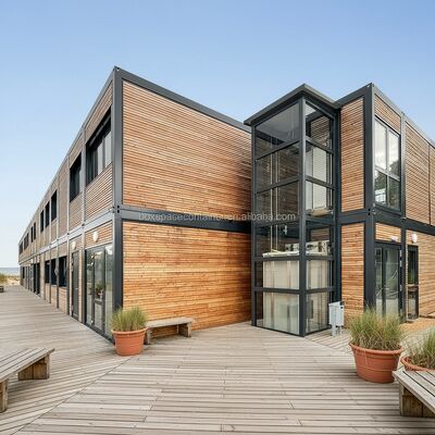 बॉक्सस्पेस कस्टम कंटेनर हाउस जर्मनी चीन मॉड्यूलर हाउस प्रीफैब कार्यालय प्रीफैब मॉड्यूलर कार्यालय भवन